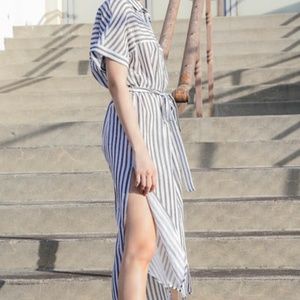 Essue Striped Belted Shirtdress S